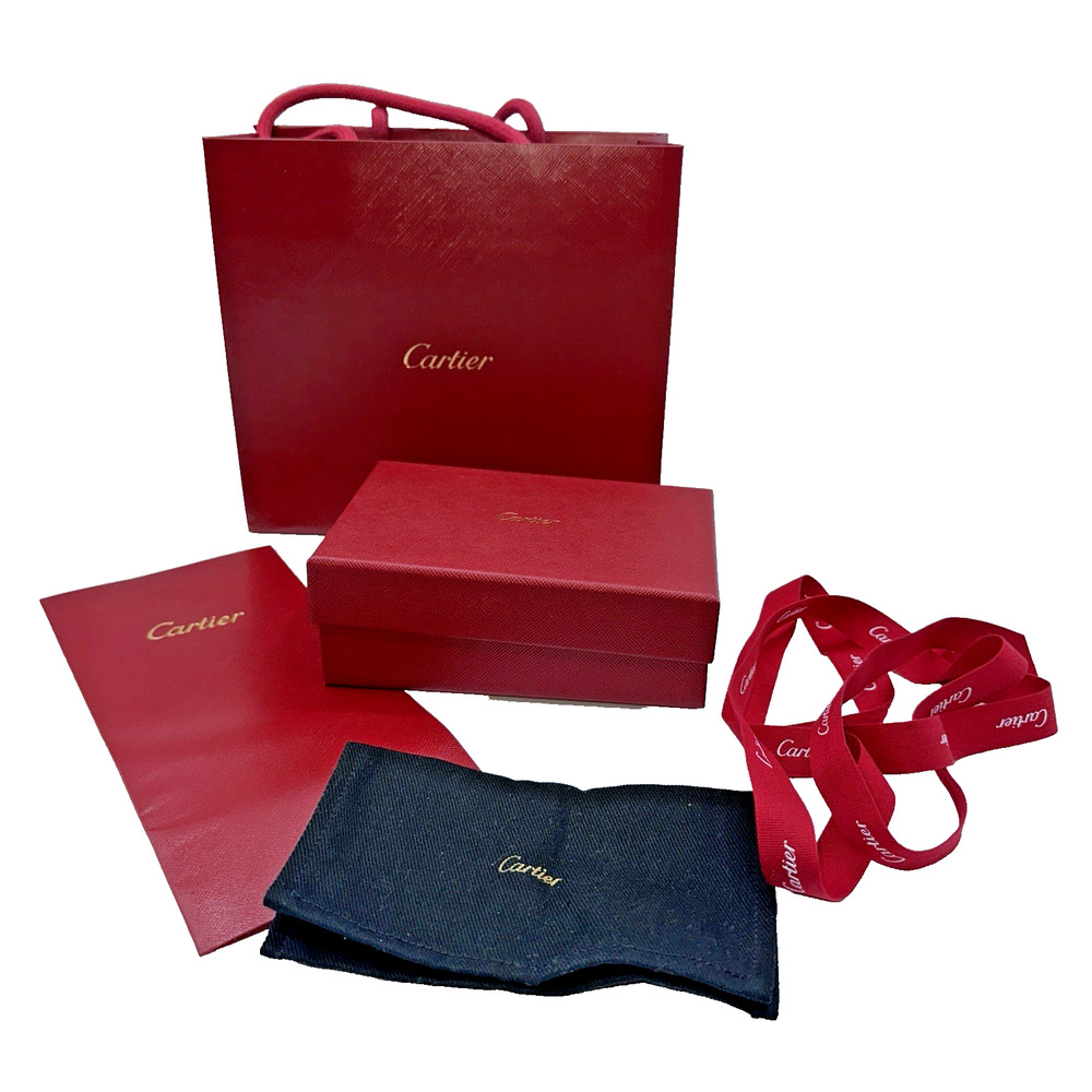 Cartier Empty Gift Box Shopping Bag Ribbon Booklet Receipt Sleeve Red Packaging